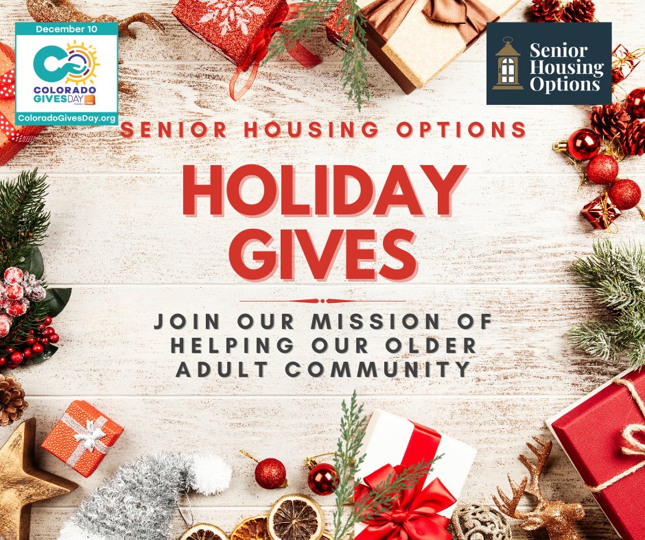options_senior's tweet photo. ThanksGIVING is approaching! Join us now through December 10th for Colorado Gives Day and help support affordable housing for those who need it most, our almost 500 lower-income older adults and adults with disabilities throughout Colorado. Donate today at https://t.co/YpruJiUImS https://t.co/ccEau15pTD