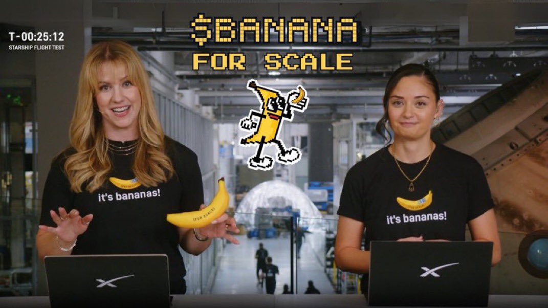 LmtlssXchng's tweet photo. @_BananaForScale @Cobratate 🍌$Banana on @SpaceX, the first meme in space!🚀   

#firstmemeinspace #elonmusk #spacex #space #rocketlaunch #rocket #bananaforscale #memecoins #solana 🍌🚀  

FuQASH8ps9NPeDu4h3rVtMBygKYoSiSTZ4uSiA5tpumpVtMBygKYoSiSTZ4uSiA5tpump https://t.co/5piy8teO79