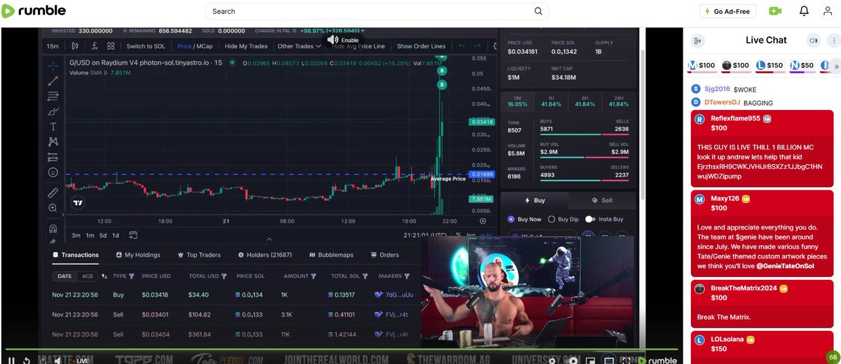 StreamGuy_'s tweet photo. $LIVE to $100M! 

Pay for questions on @Cobratate and get him to SEND IT https://t.co/tYmuf0ZQWZ