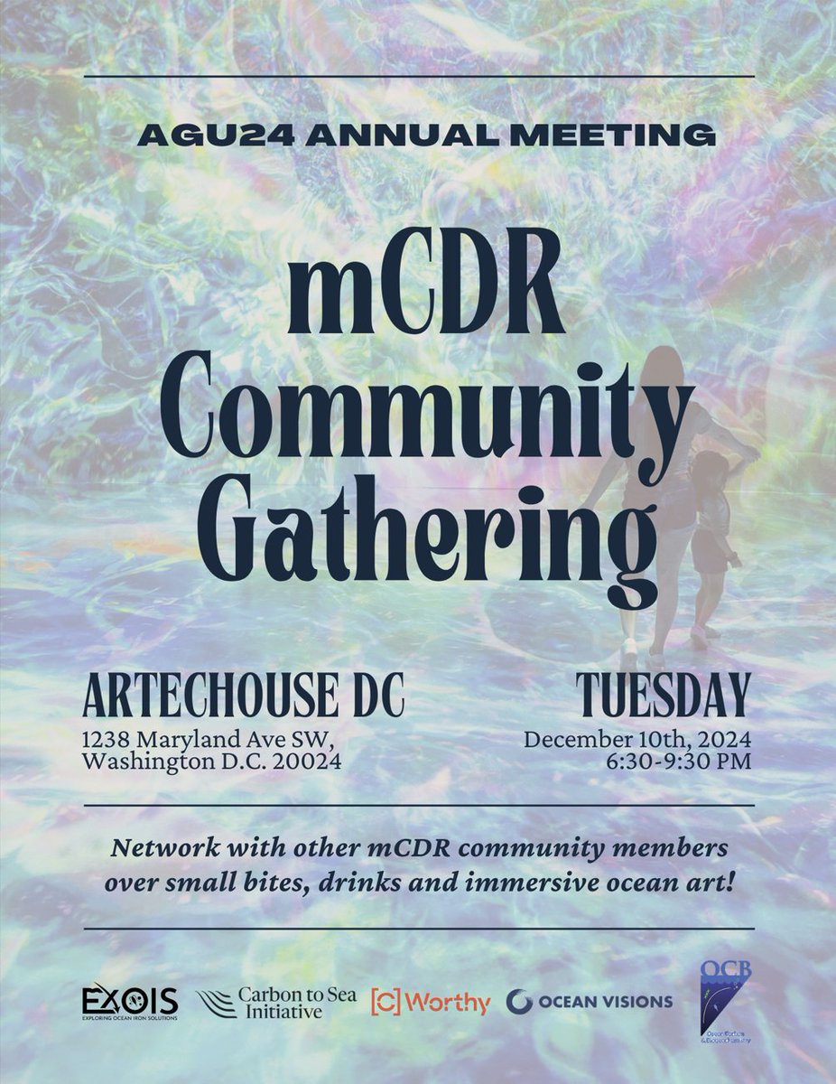 @exois-oceaniron.bsky.social (@exois_oceaniron) on Twitter photo Join us <a href="/artechouse/">ARTECHOUSE</a> in DC during #AGU24 to connect with the #mCDR Community in an immersive art exhibit of the twilight zone? Dec 10th 2024, 18:30-21:30
RSVP: docs.google.com/forms/d/e/1FAI… Join us <a href="/artechouse/">ARTECHOUSE</a> in DC during #AGU24 to connect with the #mCDR Community in an immersive art exhibit of the twilight zone? Dec 10th 2024, 18:30-21:30
RSVP: docs.google.com/forms/d/e/1FAI…