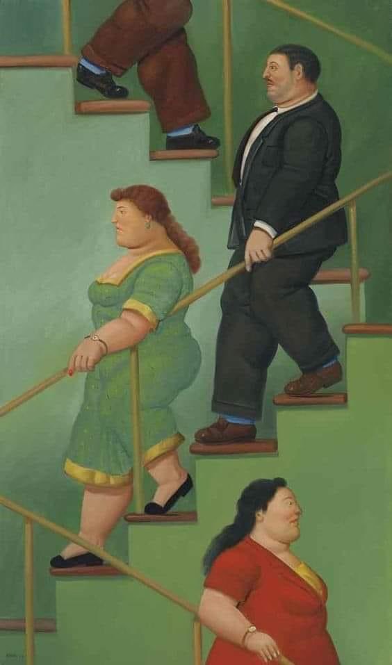 👨‍🎨Autor: Fernando Botero
⚠️ Título: La escalera.
📅 Año: 2002.
📐 Medidas: No especificadas (habitualmente grandes formatos en su obra).
📍 Localización: Museo dedicado a Fernando Botero.
🎨 Periodo o estilo: Figurativismo moderno (Estilo Boterismo).
#FernandoBotero #Boterismo
