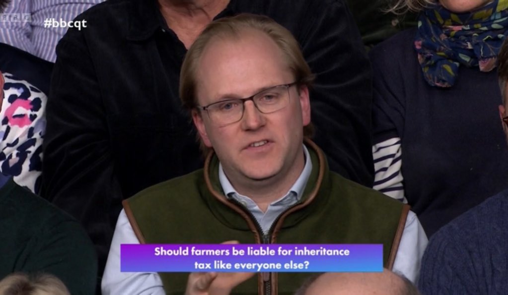 Zero_4's tweet image. Farmer claiming that they don’t do it for the money but for the good of the country

If that’s the case paying more IHT shouldn’t be a problem should it?

#bbcqt