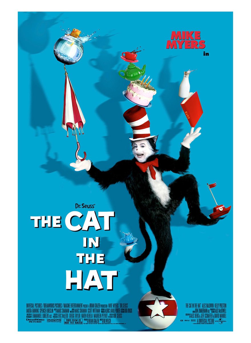 UJStrikesBack's tweet photo. Happy 21st Anniversary to The Cat in the Hat! 🥳🎉
#TheCatInTheHat #MikeMyers #DakotaFanning @AlecBaldwin #KellyPreston #TaylorRice #DanielleChuchran #DanCastellaneta #AlexMcDowell @elubezki #DonZimmerman #DrSeuss #JeffSchaffer #BoWelch @Panavision @Technicolor @UniStudiosLot https://t.co/Uhv71gvTkn