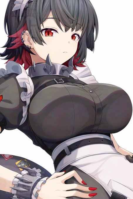 エレン・ジョー。マシンガンを武器で弾きながら走ったりとアクションが格好良いメイド。使いやすくて移動も早いので重宝してる。 #手描きイラスト 