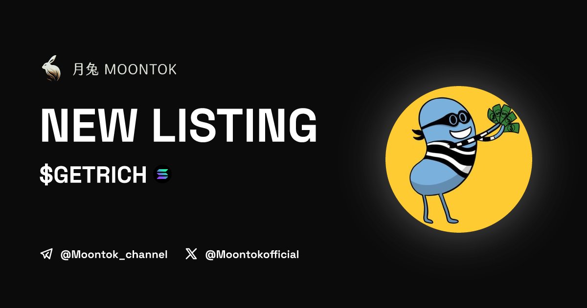 MoontokListing's tweet photo. ⚡ 月兔雷霆 - Moontok Xpress

Dumb ways to get rich ( $GETRICH )
https://t.co/LJNw8DmBLq

9mG5erYk9VqWzHe2LjMS5wcTVZ226gad819CBKLYBLHB

LIQ: $25,958 | MC: $108,972

#altcoin #memecoins @GetRichOnSol @moontokofficial https://t.co/RM4AAtXeWa