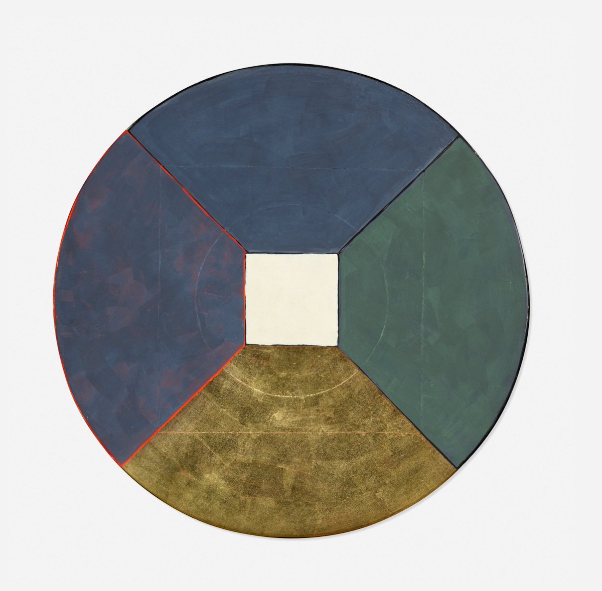 TheCaldGall's tweet photo. When in Rome! New Mary Obering (1937-2022) exhibit @fondazione_giuliani through 2/22/2025. Our rare tondo from 1983 (Oil /gold leaf, 20"x20") available to  discerning collectors. Inquiries welcome. #maryobering #minimalistart #geometricabstraction #americanwomenartists #hudsonny https://t.co/Pw1O6hpzbi