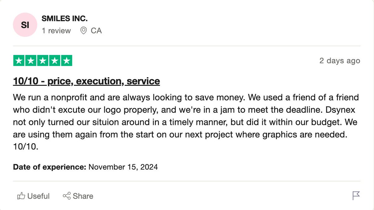 BrianConnorc's tweet photo. ✨ Huge thanks, Darren! ✨

Loved designing for Pro Beards and Smiles Inc. Your "10/10 - price, execution, service" review means everything! Excited to collaborate again soon! 🙌 https://t.co/v2PaknWaTH