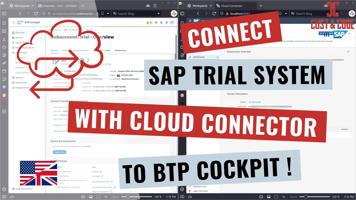 CustAndCode's tweet image. SAP Trial System - Cloud Connector - Connect BTP Cockpit [english] youtu.be/Bk6zEzhlzRE?si… via @YouTube 

#sap #trial #cloudconnector #btp #sapbtp #connection