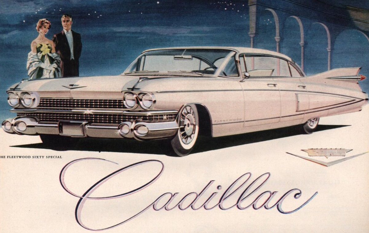 DaveDuricy's tweet image. She: “You know who’d never drive a ‘59 Cadillac?”
He: “Thomas Robert Malthus.”
She: “Yes! I need to sit down. There’s nothing hotter than an automotive historian with a Political Science degree.” 1959 Cadillac Fleetwood Sixty Special. #FutureInProgress #Trump