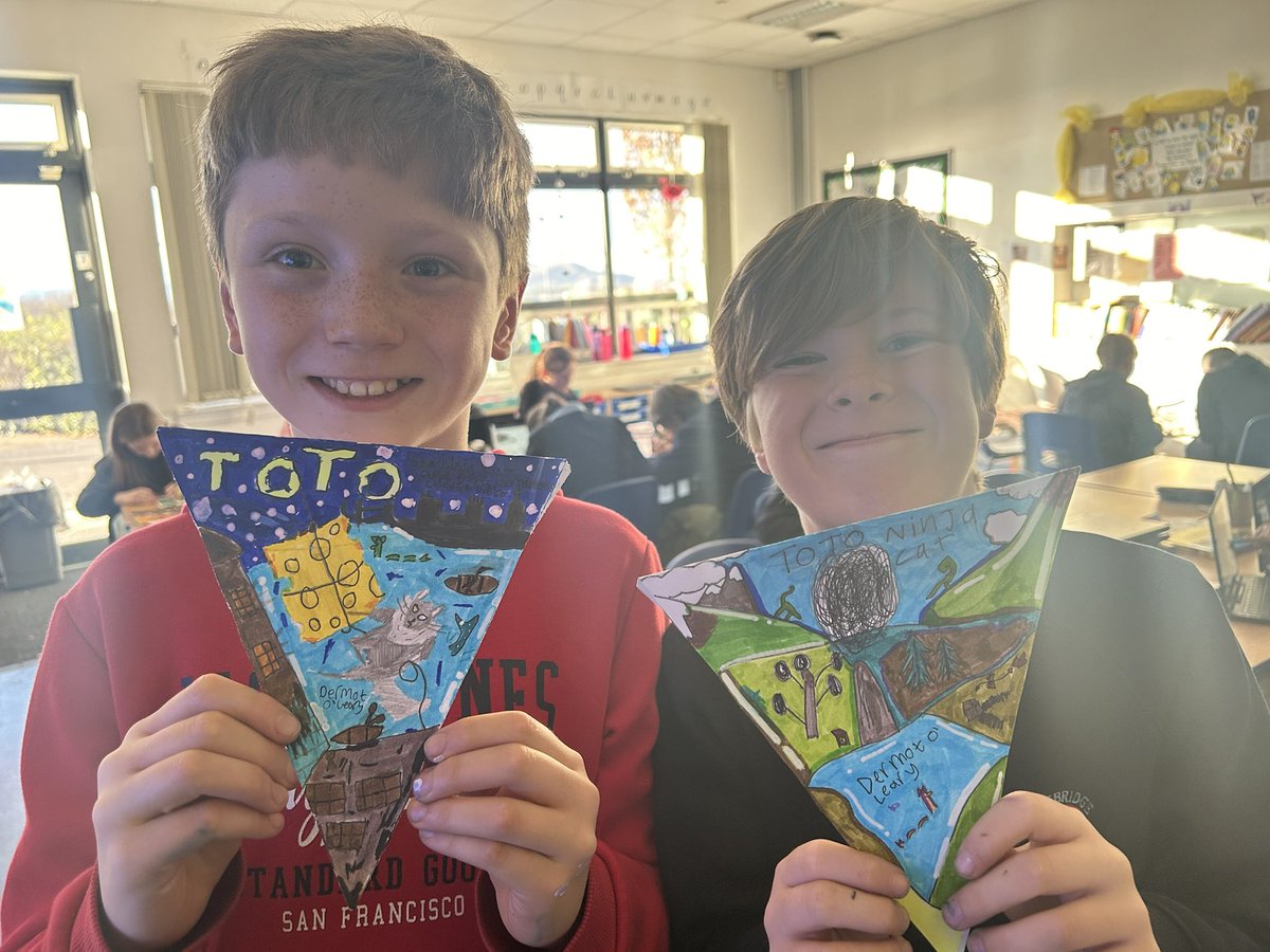 2 of our P6F learners who absolutely love Dermot O’Leary’s ‘Toto the Ninja Cat’ novels recreated the covers and blurbs for our bunting activity to celebrate <a href="/BookWeekScot/">Book Week Scotland</a> What do you think <a href="/radioleary/">Dermot O'Leary</a> ?! 🐈‍⬛ 🥷🏼
