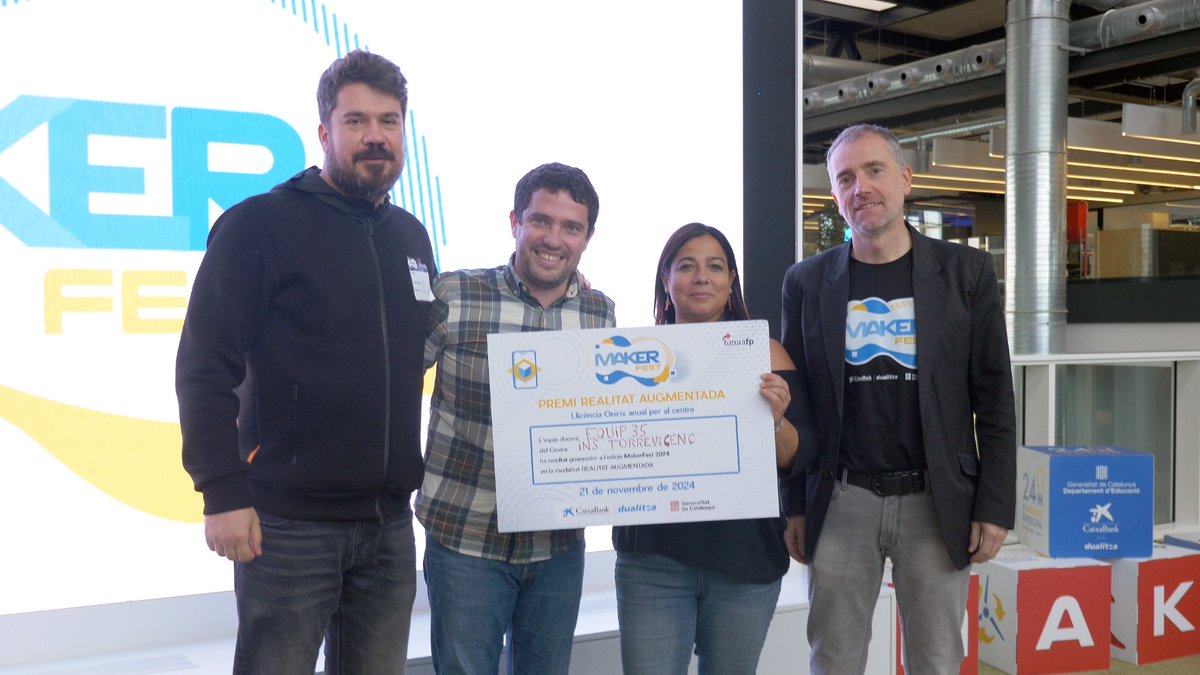 marbellver76's tweet photo. Enhorabona a l'equip docent de l'Institut Torre Vicens de Lleida, guanyador del repte de Realitat augmentada proposat per Ricardo González al Makerfet, la Hackató de Professorat de Catalunya #Somfp #innovacioeducativa #orgullfp @CABK_Dualiza @impulsfp #makerfest https://t.co/3wQpX6aYSK