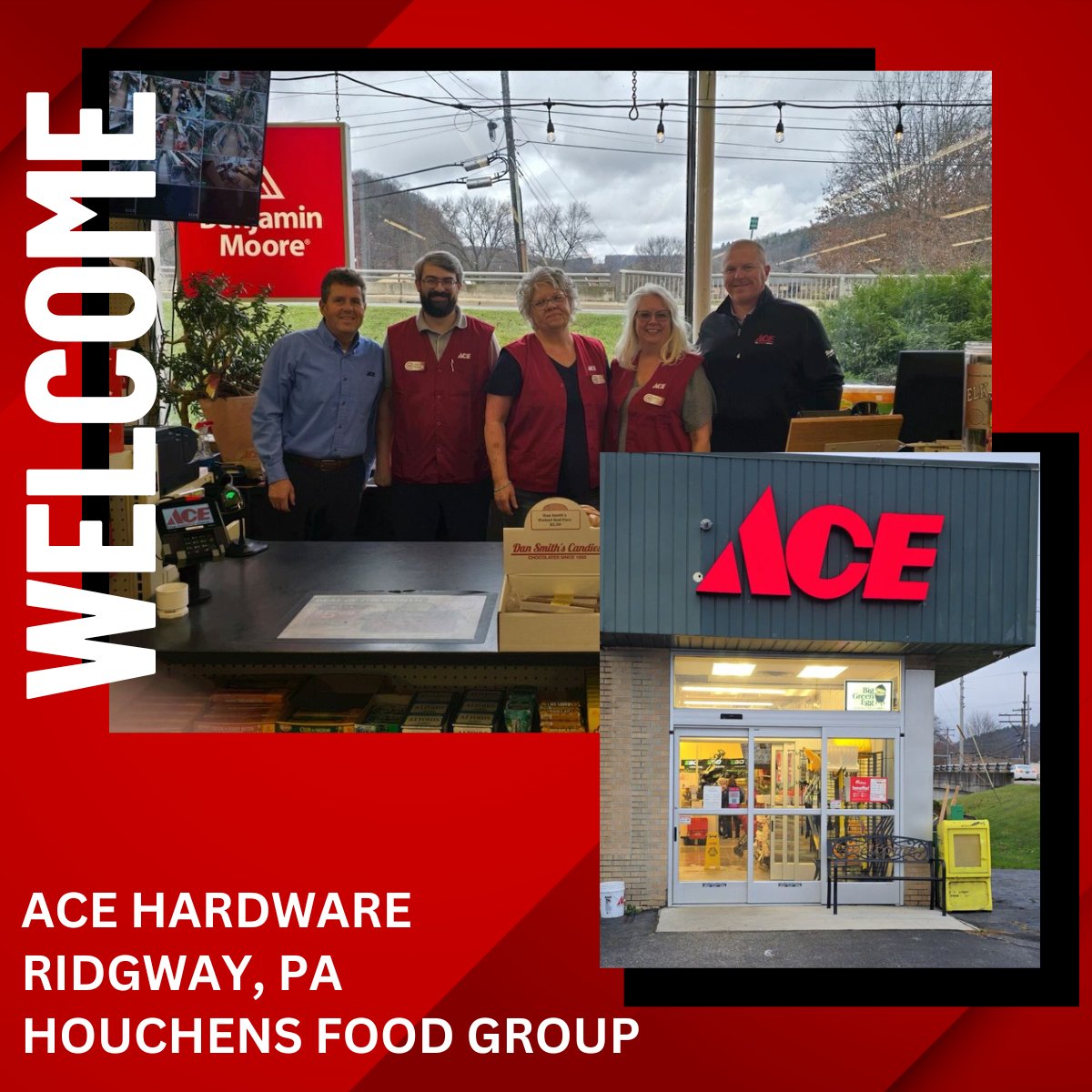 We want to welcome our newest store to the Houchens Food Group family! HFG recently acquired Ace Hardware in Ridgeway, PA. We are excited to grow our company and serve the communities where our stores are located. Welcome to the family of employee-owners!