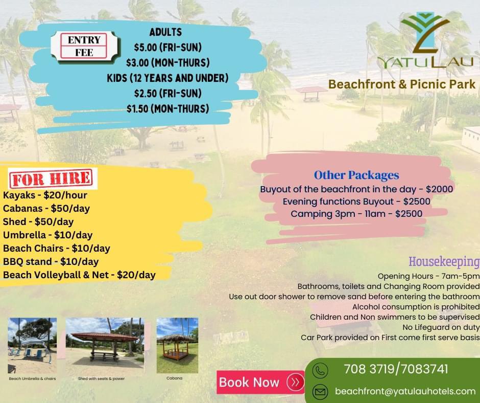 maitvfiji's tweet image. In case you’re looking for a spot to picnic at over the weekend with family. Check out the Yatu Lau Family Picnic Park 🧺🏖️🐚🌴☀️😎🇫🇯🇫🇯

#Fiji #ThingsToDo #PlacesToSee #CommunityThings #TeamFiji