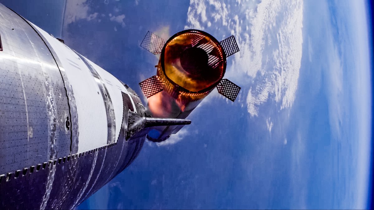 Views from Starship after launch from Starbase on its sixth flight test