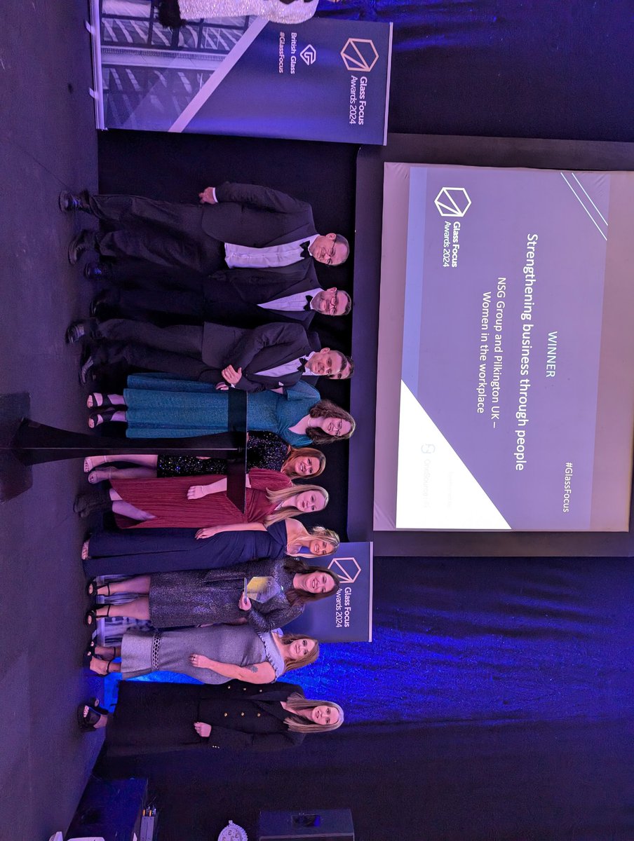 BritGlass's tweet photo. Congratulations to @PilkingtonGlass UK – winners of the "Strengthening business through people" award (supported by OneSource HR) for their 'Women in the Workplace’ initiatives. From internal campaigns and events, to apprenticeships and networks. https://t.co/XPgL0REDON