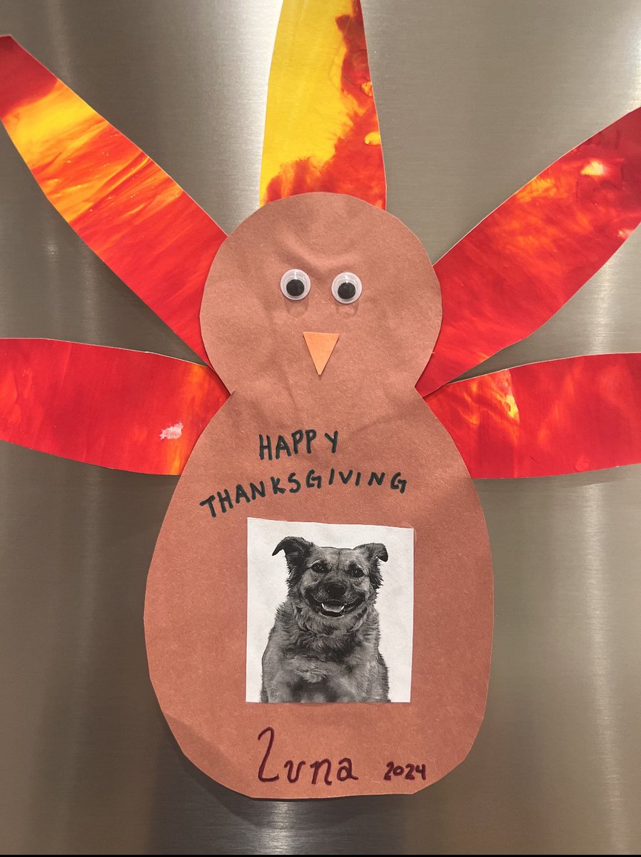 My LunaGirl came home with her own Thanksgiving craft. So grateful for <a href="/LSUVetMed/">LSU Veterinary Med</a>’s doggie daycare!!