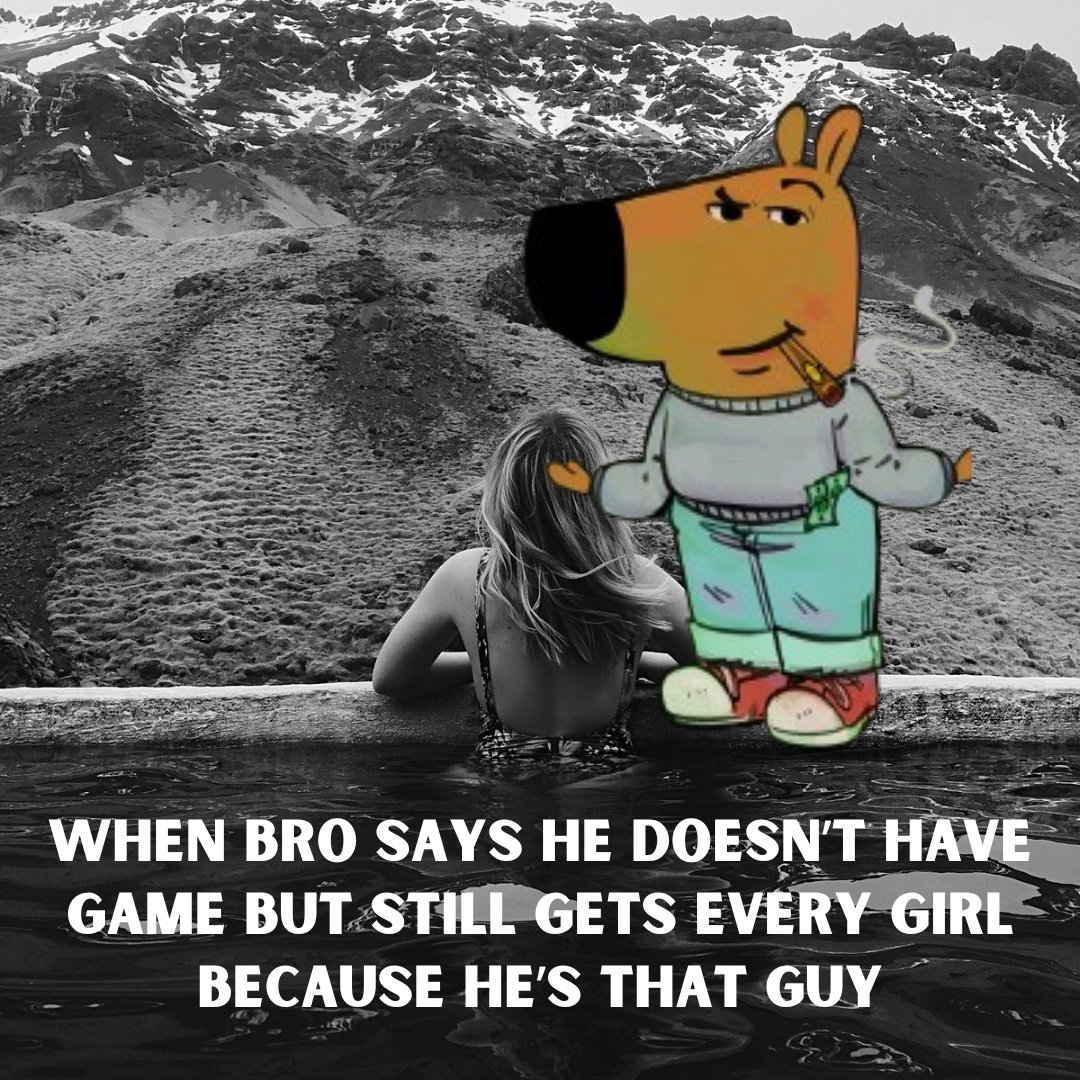 justthatguycoin's tweet photo. When bro says he doesn’t have game but still gets every girl because he’s that guy $thatguy https://t.co/0GY7iTLX65