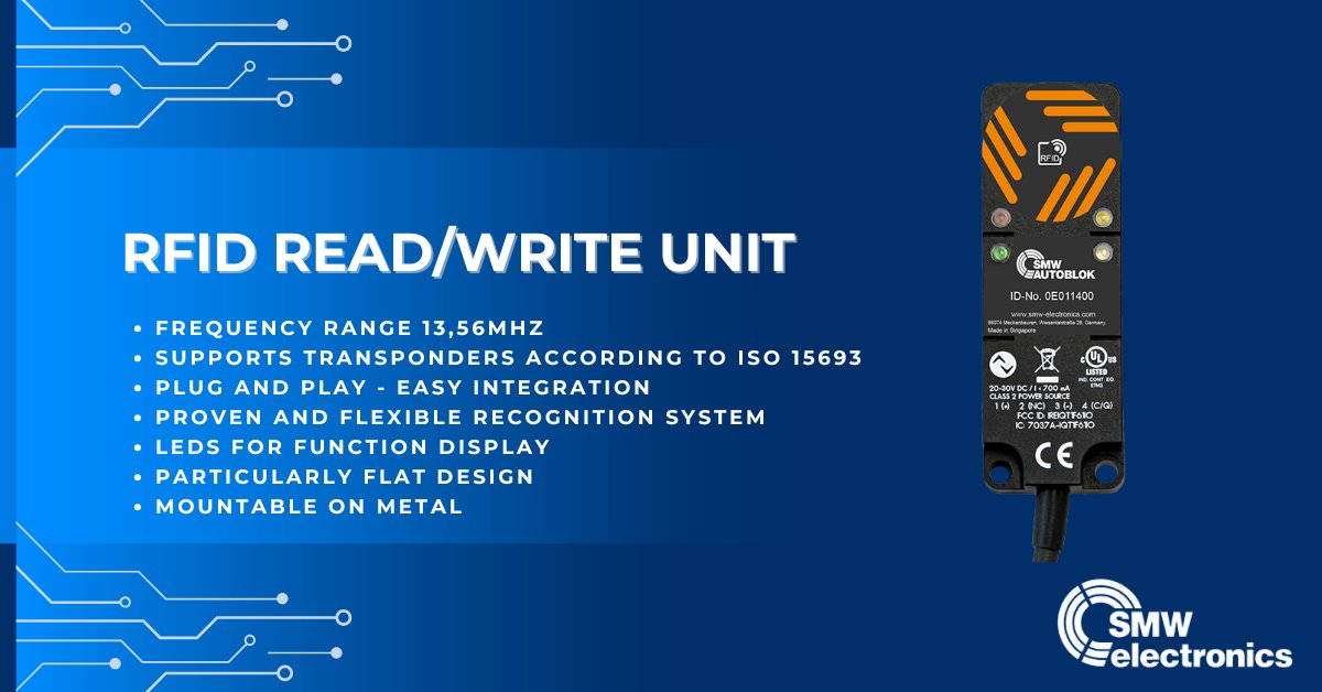 SMW_Electronics's tweet photo. Our RFID Read/Write Unit offers simple integration with existing systems—reducing complexity and boosting efficiency.

Learn more: https://t.co/TGXP4wWrwp https://t.co/2xcHvtVuYD
