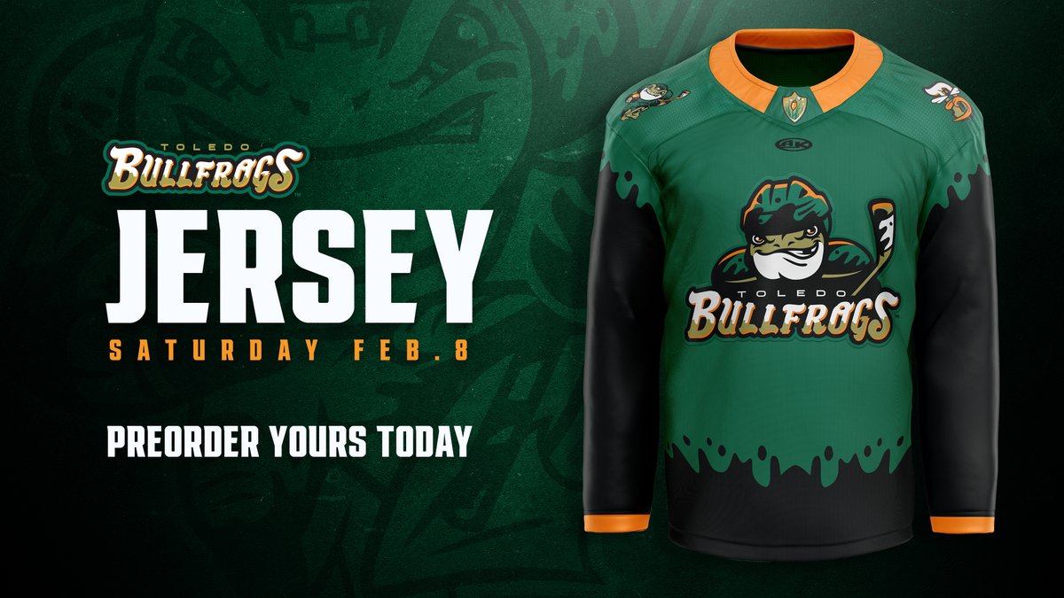 ToledoWalleye's tweet photo. From power plays to touchdowns 🏈 

Don't forget to secure your Toledo Bullfrogs specialty jersey for our February 8 game where we're paying tribute to our (almost) arena football team!

Preorder now through Sunday: https://t.co/AQSSlE6KV8 https://t.co/rEDYumcUSz