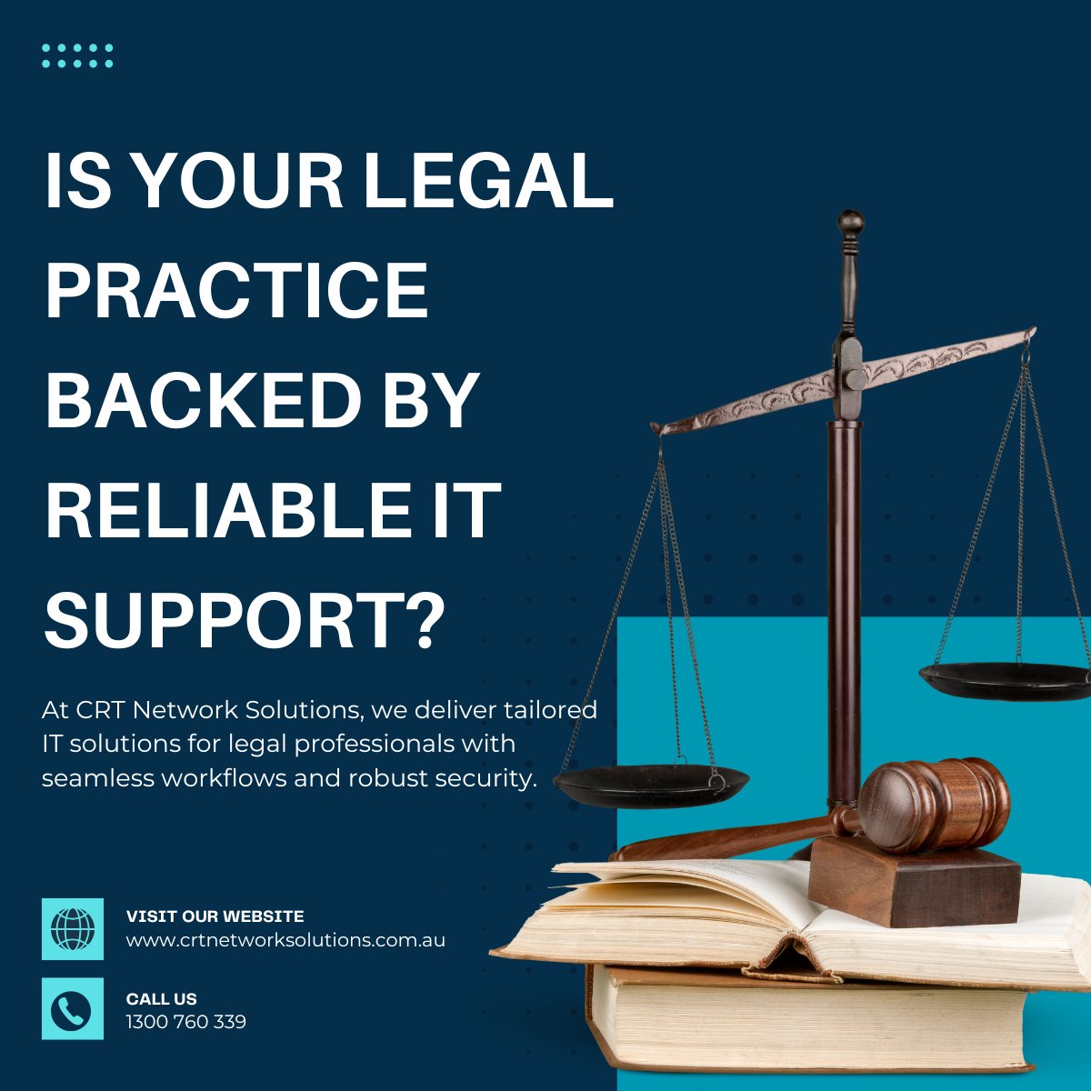 CRTNetSolutions's tweet image. Is your legal practice powered by reliable IT? Secure your data and streamline your workflows with CRT’s tailored solutions! ⚖️💻

🔗 Learn more: crtnetworksolutions.com.au/legal-it-suppo…

#LegalITSupport #ITSecurity