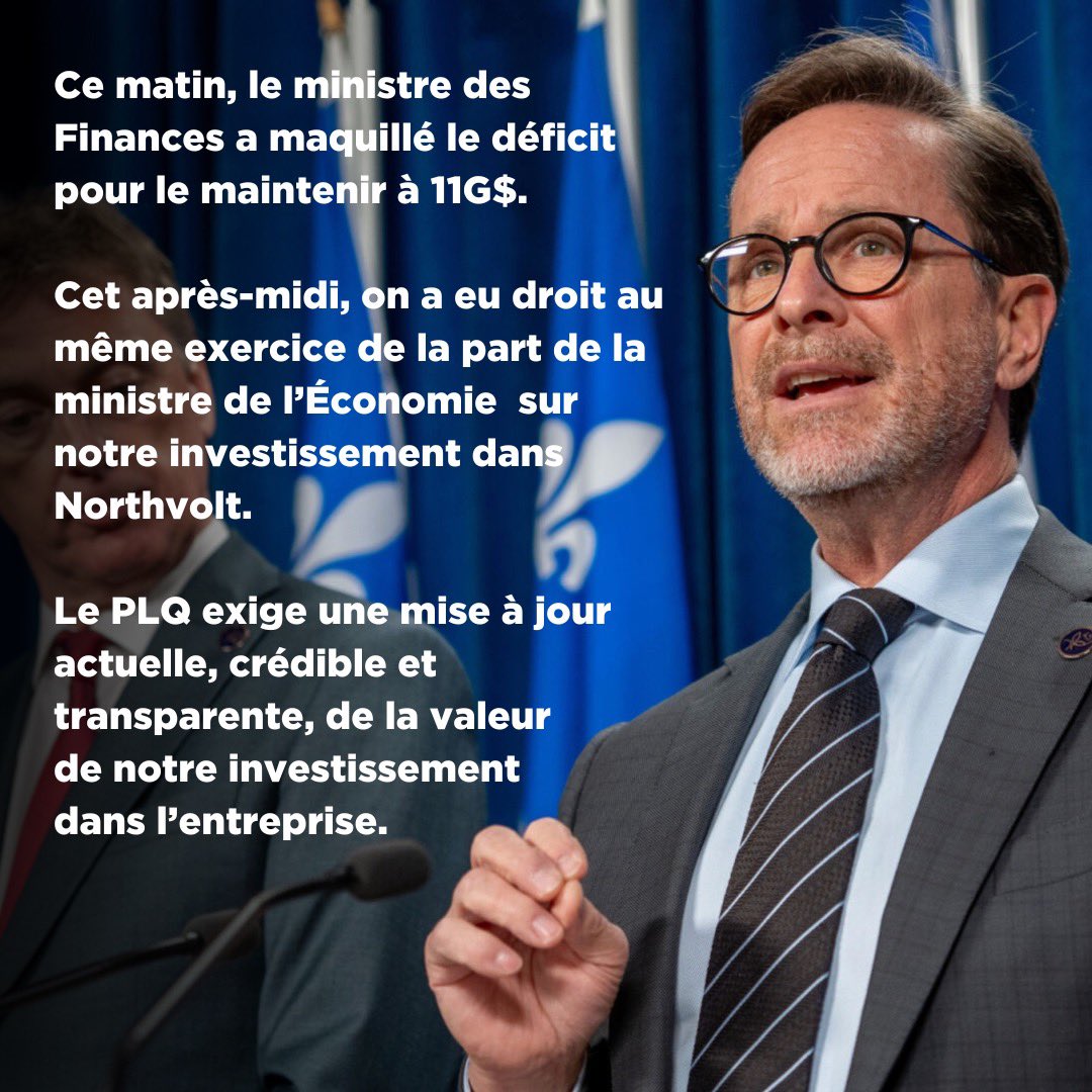 Frédéric Beauchemin (@fredbeauchemin) on Twitter photo Le <a href="/LiberalQuebec/">Parti libéral du Québec</a> exige une mise à jour précise de la valeur de notre investissement dans Northvolt.
La CAQ gère mal notre argent. Les Québécois sont en droit d’avoir l’heure juste! C’est une question d’honnêteté.
#PolQc Le <a href="/LiberalQuebec/">Parti libéral du Québec</a> exige une mise à jour précise de la valeur de notre investissement dans Northvolt.
La CAQ gère mal notre argent. Les Québécois sont en droit d’avoir l’heure juste! C’est une question d’honnêteté.
#PolQc