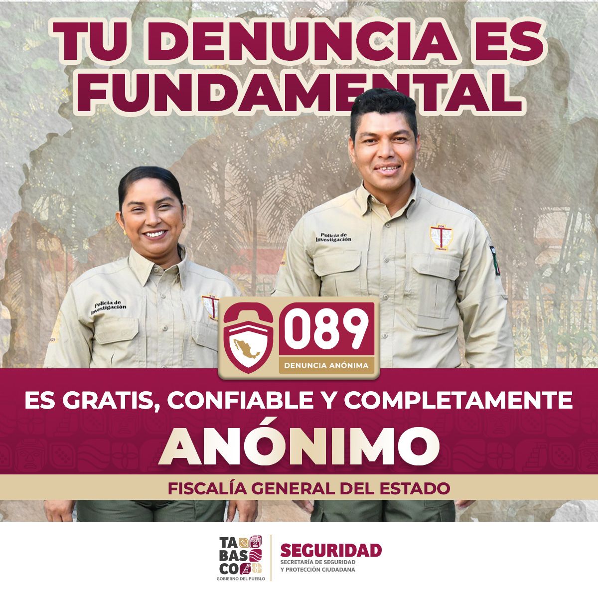 📷 Tu voz cuenta, tu identidad está protegida.
Si necesitas reportar actividades sospechosas o algún delito, recuerda que puedes hacerlo de manera anónima 📷 llamando al 089.
#Marca089 #SegoTab #TuDenunciaesFundamental