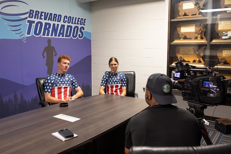 BCTornados's tweet photo. Cycling: Thank you Marvin Parker Jr. of @WLOS_13 Sports for covering the @BrevardCollege Tornados who won 7️⃣ national titles at the Collegiate Mountain Bike National Championships. Check out the story on this evening’s 6 pm newscast on WLOS News 13. #NadoNation #MTB #CollNats https://t.co/gJjlweVVM5