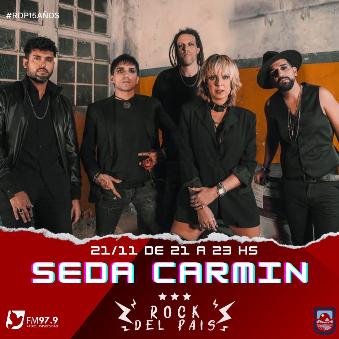 Este 21/11 de 21 a 23 hs ROCK DEL PAIS en <a href="/unslradio/">Radio UNSL</a>   
Entrevistamos a <a href="/Analiaboccomino/">Analía Boccomino</a> de <a href="/sedacarmin/">SEDA CARMIN ROCK</a>   
Antes del inicio de su Tour Ojos Rojos y en el marco del lanzamiento de su ultimo single , Seda Carmin pasa por nuestro programa.
Escucha la nota en radiouniversidad.unsl.edu.ar