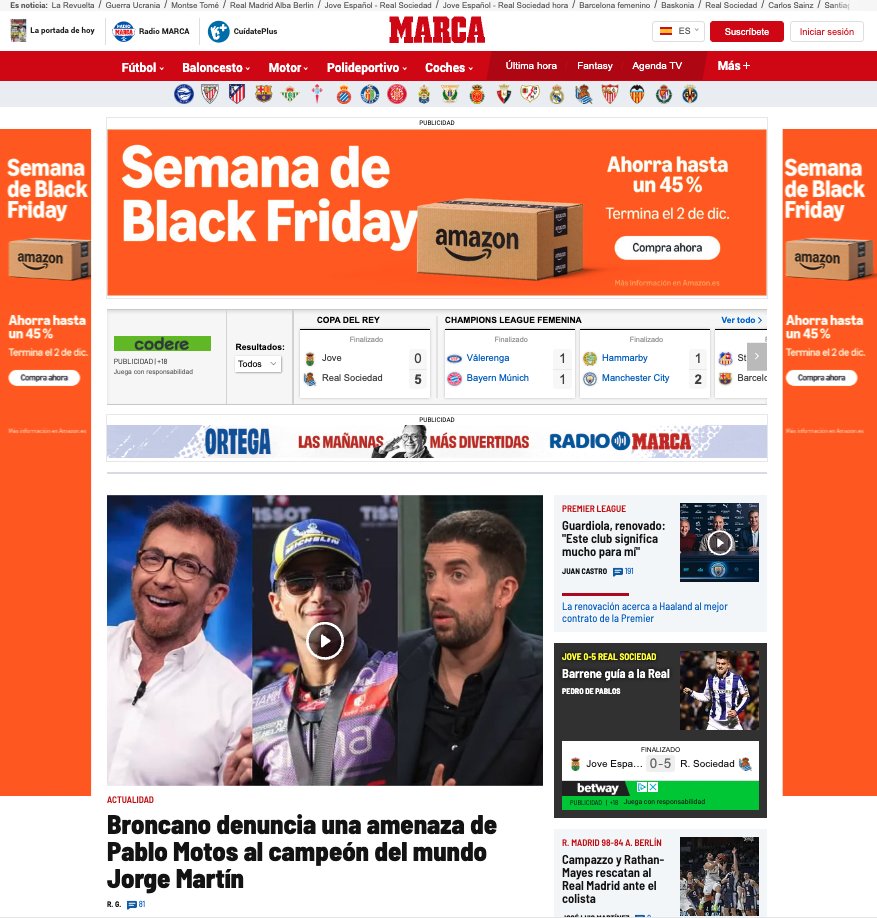 Por si alguien duda si hay o no una crisis reputacional que gestionar, aquí está la portada de <a href="/marca/">MARCA</a>.

Menos de media hora después.

Ah, y algo más: noche de jueves. Hasta el lunes sin turno de réplica 🎩