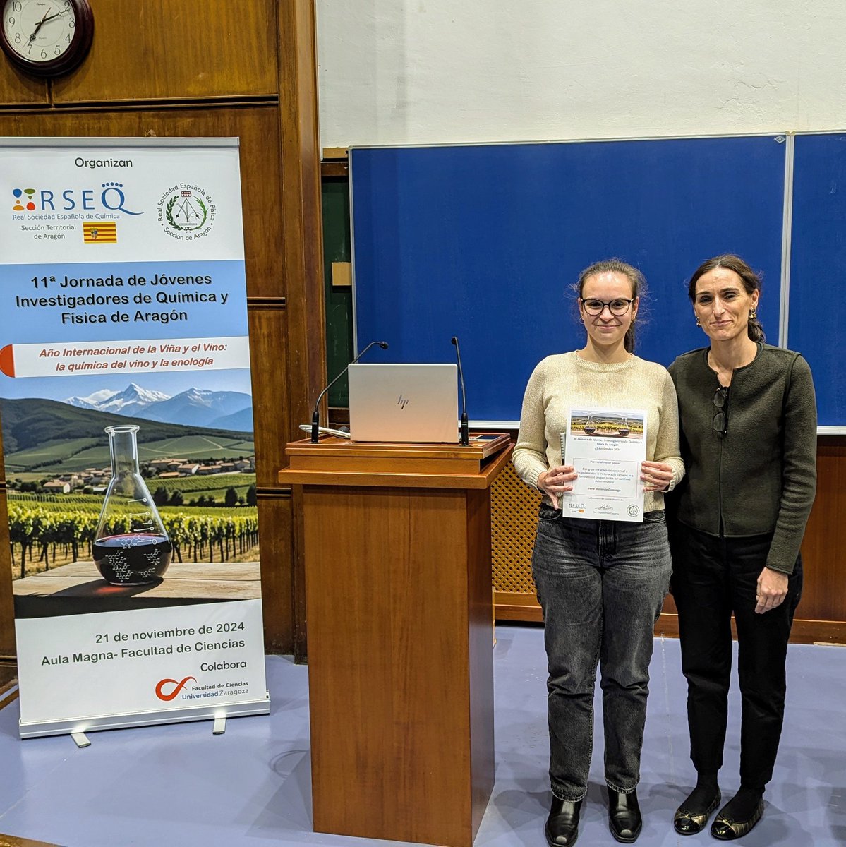 RSEQ Aragón (@rseq_aragon) on Twitter photo ¡Felicidades a Irene Melendo Domingo! 🏅 Premio al mejor póster por su trabajo: 'Cycloplatinated N-Heterocyclic carbene en una sonda luminiscente para determinar xantinas'. ¡Impresionante aplicación lumínica! 💡✨ <a href="/ISQCH/">ISQCH (CSIC-UNIZAR)</a> ¡Felicidades a Irene Melendo Domingo! 🏅 Premio al mejor póster por su trabajo: 'Cycloplatinated N-Heterocyclic carbene en una sonda luminiscente para determinar xantinas'. ¡Impresionante aplicación lumínica! 💡✨ <a href="/ISQCH/">ISQCH (CSIC-UNIZAR)</a>
