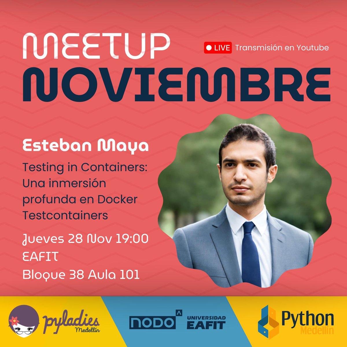 python_medellin's tweet image. 👋 ¡Hola a todos! Estamos felices de anunciar nuestro meetup de Noviembre 🎉

Este mes estaremos unidas las comunidades de @pyladiesmed y @pythonmedellin 💜💙

Inscripciones: meetup.com/es-ES/python-m…