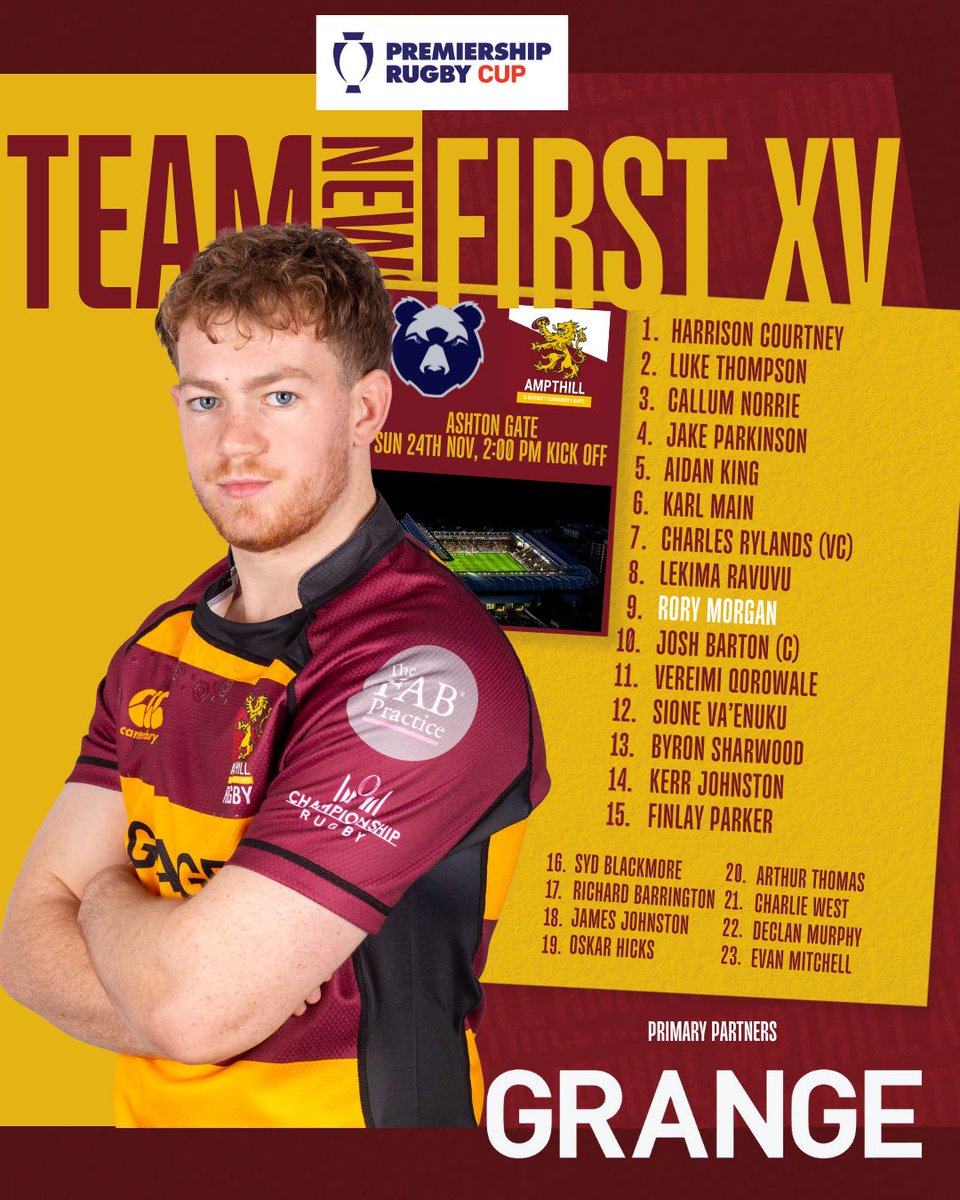 𝕋𝔼𝔸𝕄 ℕ𝔼𝕎𝕊

Ampthill travel west to face Bears in the Cup 🚍

📅 Sun 24th Nov 
⏰ 2pm 
🏟️ Ashton Gate (BS3 2EJ) 
🆚 <a href="/BristolBears/">Bristol Bears 🐻</a> 🐻
🏆 <a href="/premrugby/">PREM Rugby</a> Cup 

📰 ampthillrufc.com/bears-v-1st-xv/