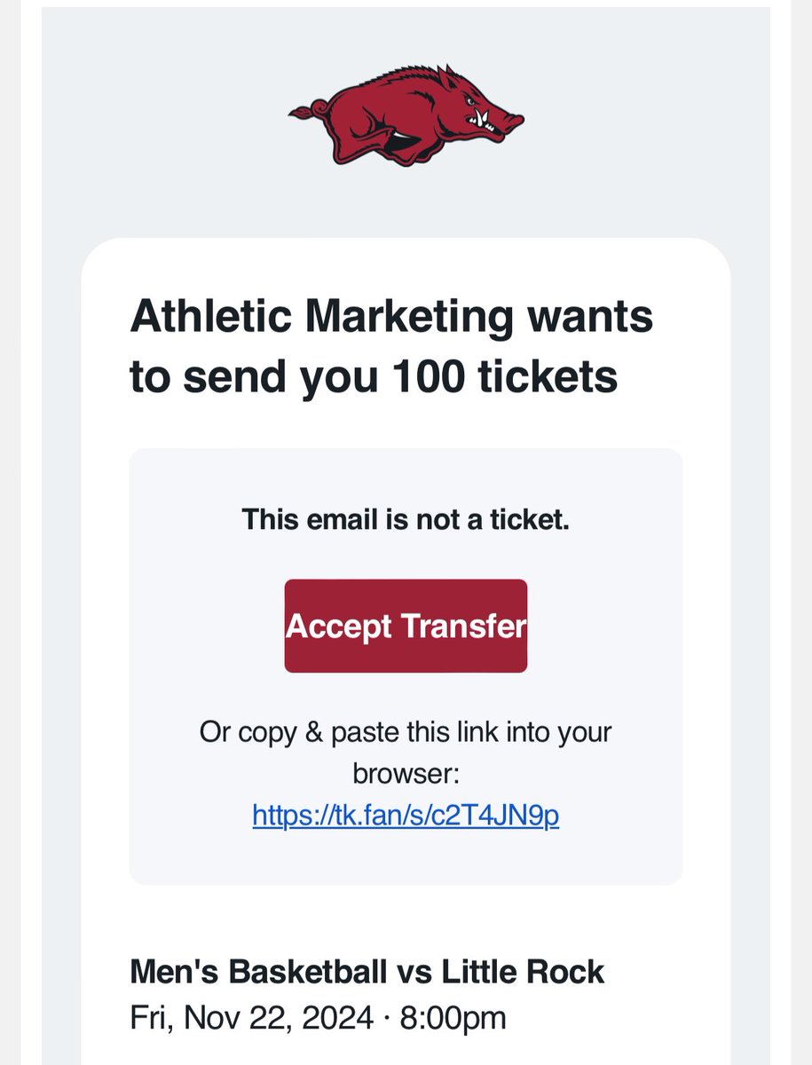 TeacherTix's tweet photo. Yall, I can’t say thank you enough to @RazorbackMBB! Sent out 150 donated tickets to teachers today via TeacherTix! https://t.co/qIaBnkiuKZ