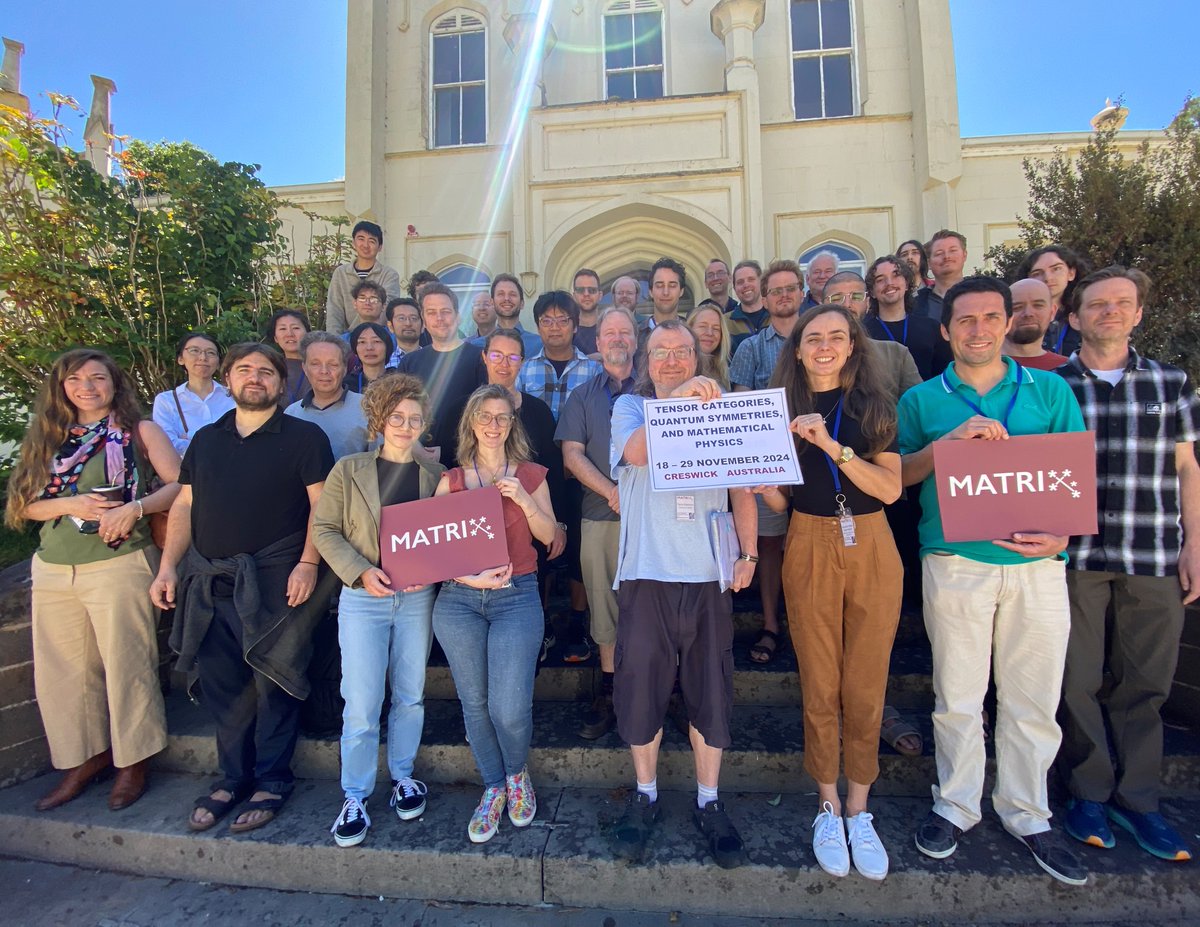 MATRIX is pleased to host David, Kevin, Justine, Zachary, Julia, James and the "Tensor Categories, Quantum Symmetries, and Mathematical Physics" research program team this week and next.  matrix-inst.org.au/events/tensor-……