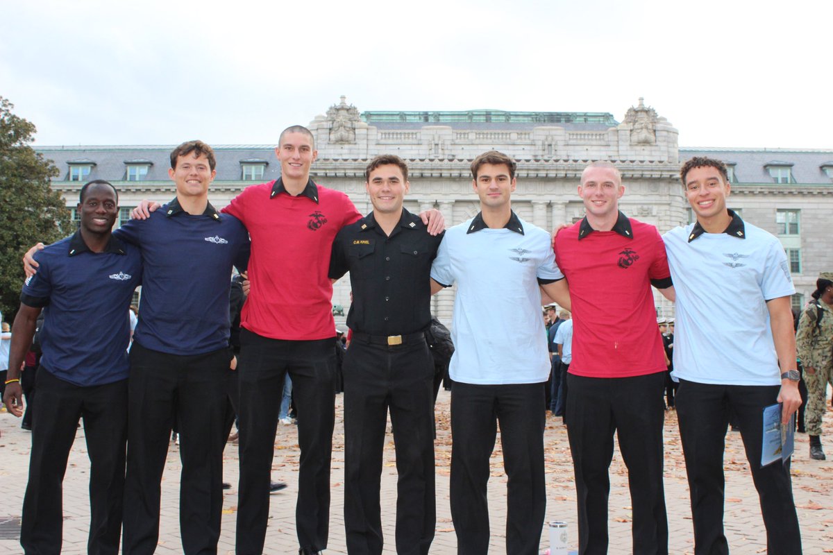 NavyMSoccer's tweet photo. Congratulations to our seven Firsties on receiving their service assignments today!

#GoNavy | @NavalAcademy https://t.co/UkorCJ213U