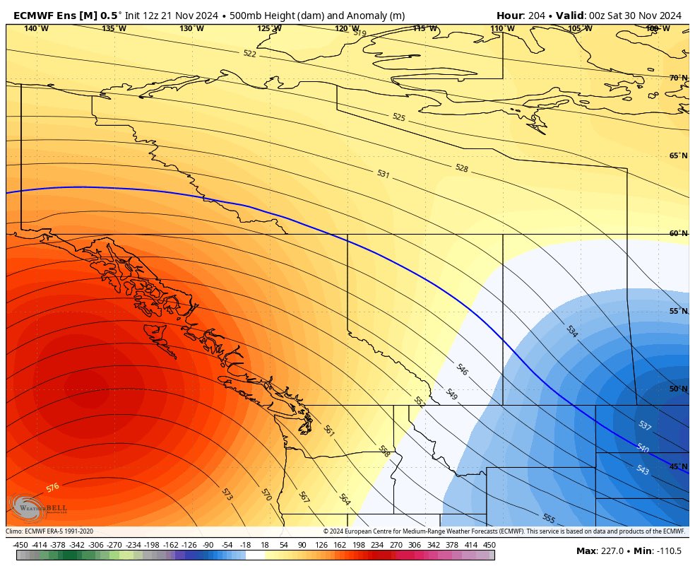 ElijahBman's tweet photo. Things look to calm down as +pna develops. Ridge of high pressure could shut things down here. Chilly nights with frost and fog. No arctic air in sight.
The central us and eastern us however, cold and snow. #bcstorm #snow #iwantsnow #wawx https://t.co/Y2PzqSAmN4