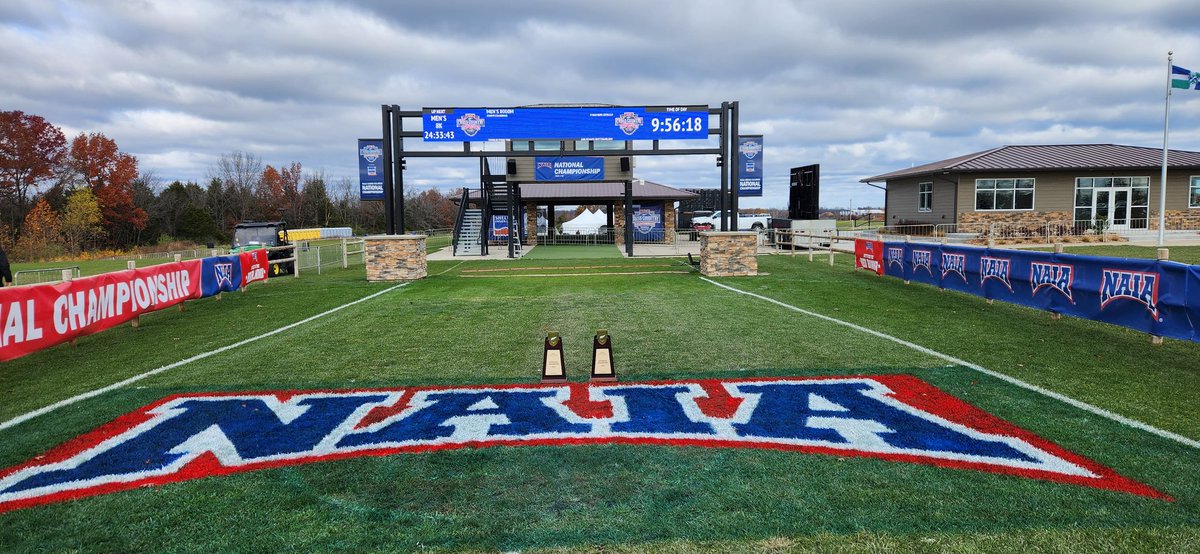 M🏃‍♂️ &amp; W🏃‍♀️
The stage is set for #NAIAXC Championship day tomorrow! 

Tickets (no cash) bit.ly/495IC5g
Watch Live (FREE) naia.org/watch
Timing bit.ly/4eLv5AO
Program bit.ly/3CBXf3P

#BattleForTheRedBanner #collegecrosscountry
