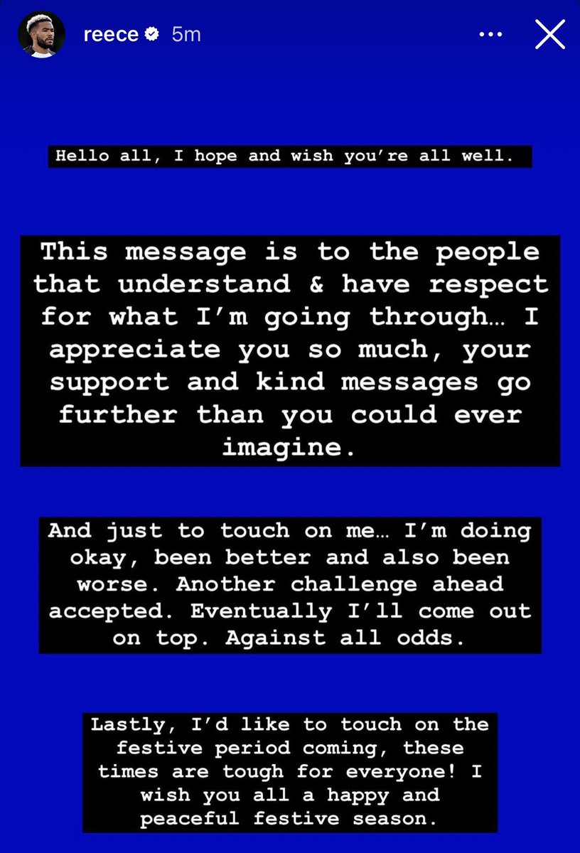 FabrizioRomano's tweet photo. 🚨🔵 Reece James official statement.

Get well soon! 🤞🏻 https://t.co/iCASkSLgBq
