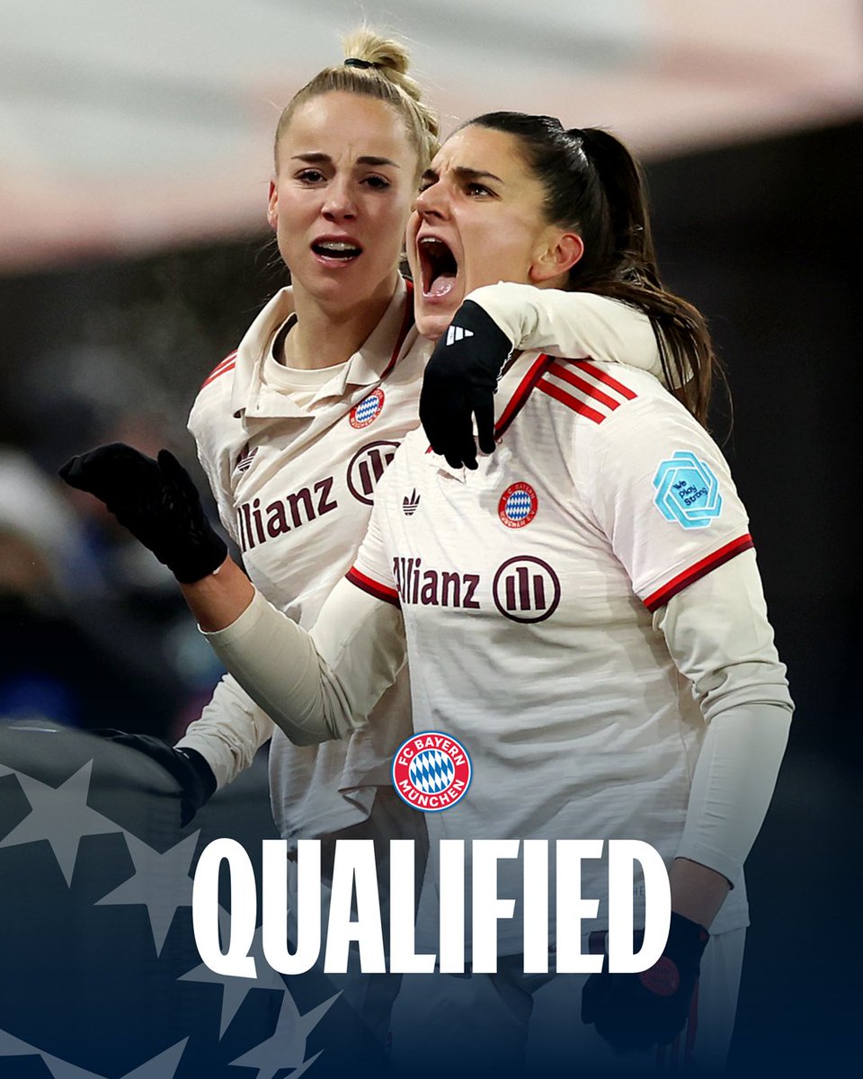 UWCL's tweet photo. ❤️ Bayern are back in the knockout rounds 💪

#UWCL || @FCBfrauen https://t.co/xKFpMwTfkC