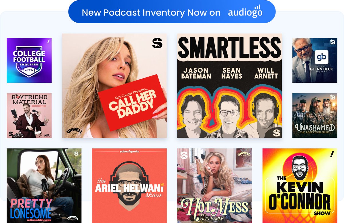 AudioGO has added exciting new podcast inventory, giving advertisers access across some top podcast shows including: <a href="/callherdaddy/">Call Her Daddy</a>, @Smartless, and much more! AudioGO lets you connect with millions of engaged listeners across these premium shows and many others. Check us out!