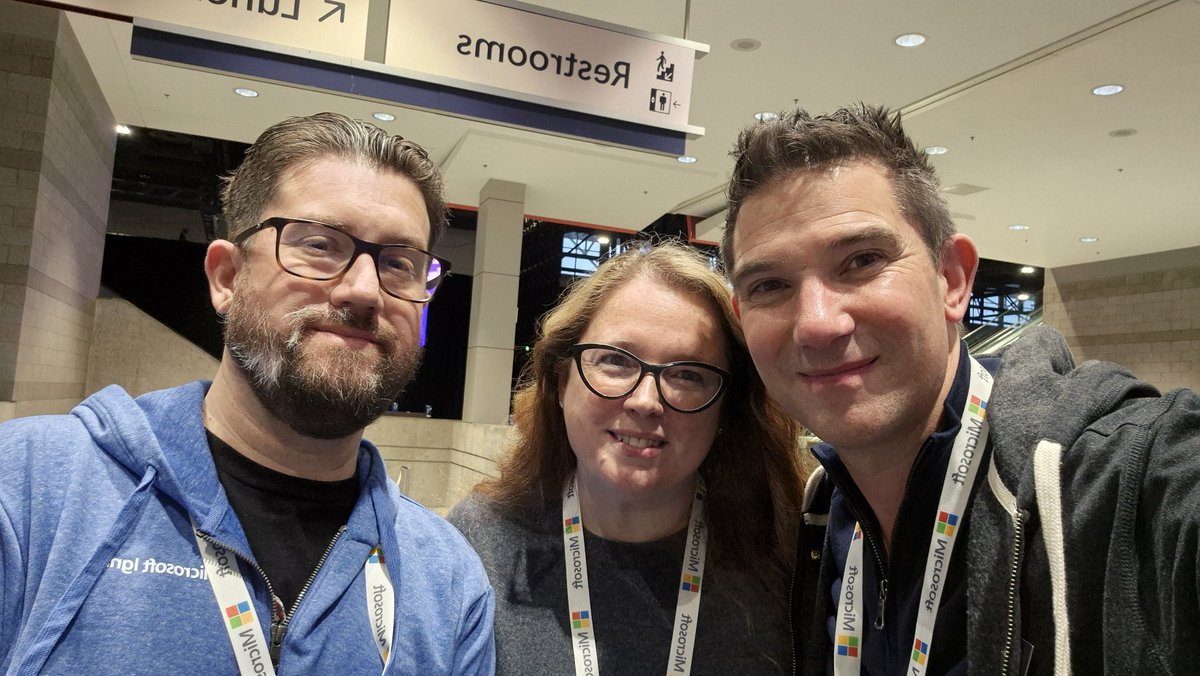 rquickenden's tweet photo. Great to get a snap with the @windowsinsider team @brandonleblanc and @amanda_lango #MSIgnite #MsIgnite24 https://t.co/XkxQZ5NHfH