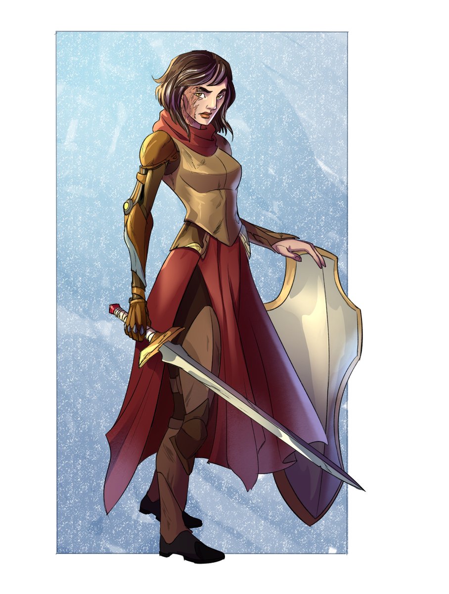 Older female fighter for a commission for <a href="/Azrelsis/">Azrelsis</a> 
Her name is Althea (he let me named her^^)
I love the idea of older adventurers, as a mature woman myself, I'm very fond of them^^

My commissions are still open, in case you want something like this, contact me!