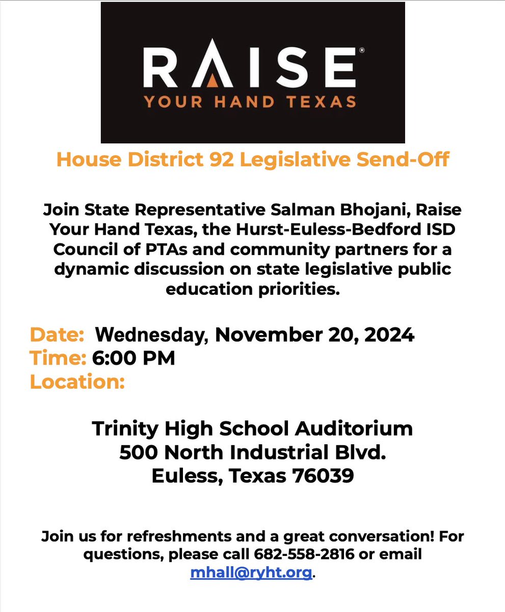 Some of my teachers joined me to attend the House District 92 Legislative 
Send-Off. Our State Rep. Salman Bhojani is headed to the capital to fight for public education!  <a href="/HEBISDpeople/">HEB ISD People</a> #TheStonegateWay