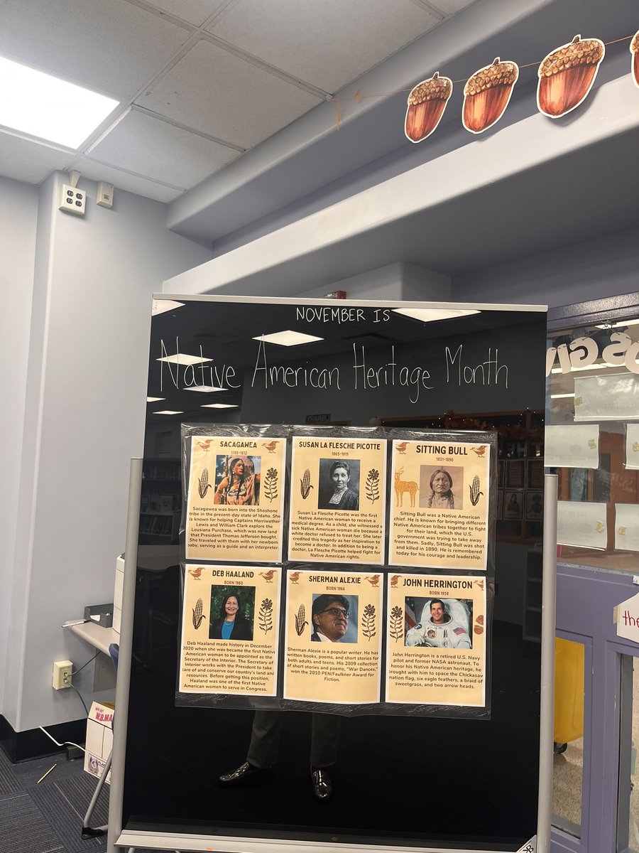 MrsSokhey's tweet photo. 🪶 This month, we’re celebrating Native American Heritage Month in the library! 🪶 
Let’s honor and learn from the diverse cultures and history that have shaped our world! #NativeAmericanHeritageMonth #GreatHappensHere24_25 @_CrystalMello @emeadowschools https://t.co/f3u208Tfk2