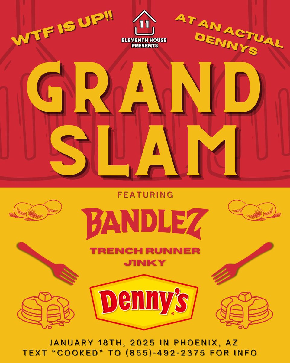 Bandlez playing at an actual Dennys?!? Catch us moshing in the syrup aisle 🥞
