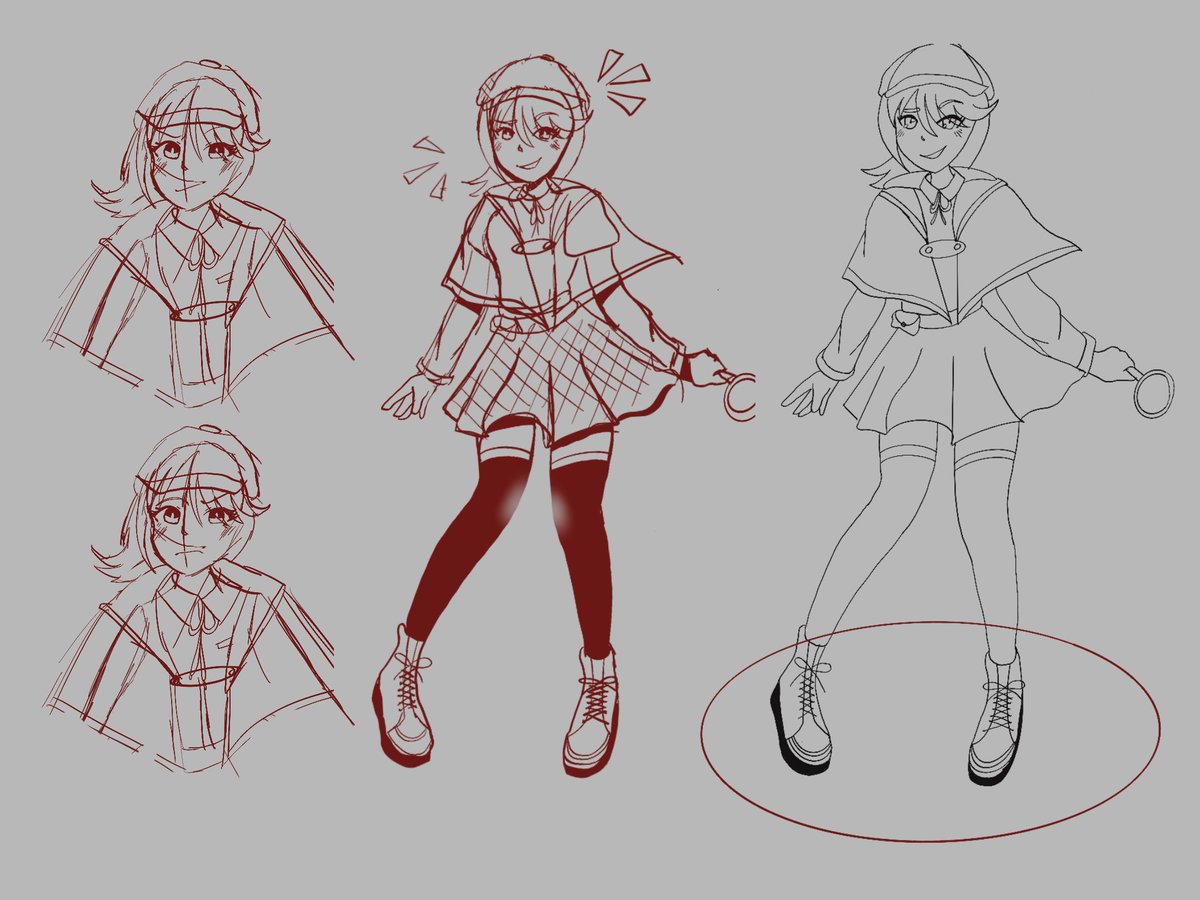 Miyask_art's tweet photo. Bocetos para otro personaje original, una detective muy extrovertida. https://t.co/PHHfhvlpkT