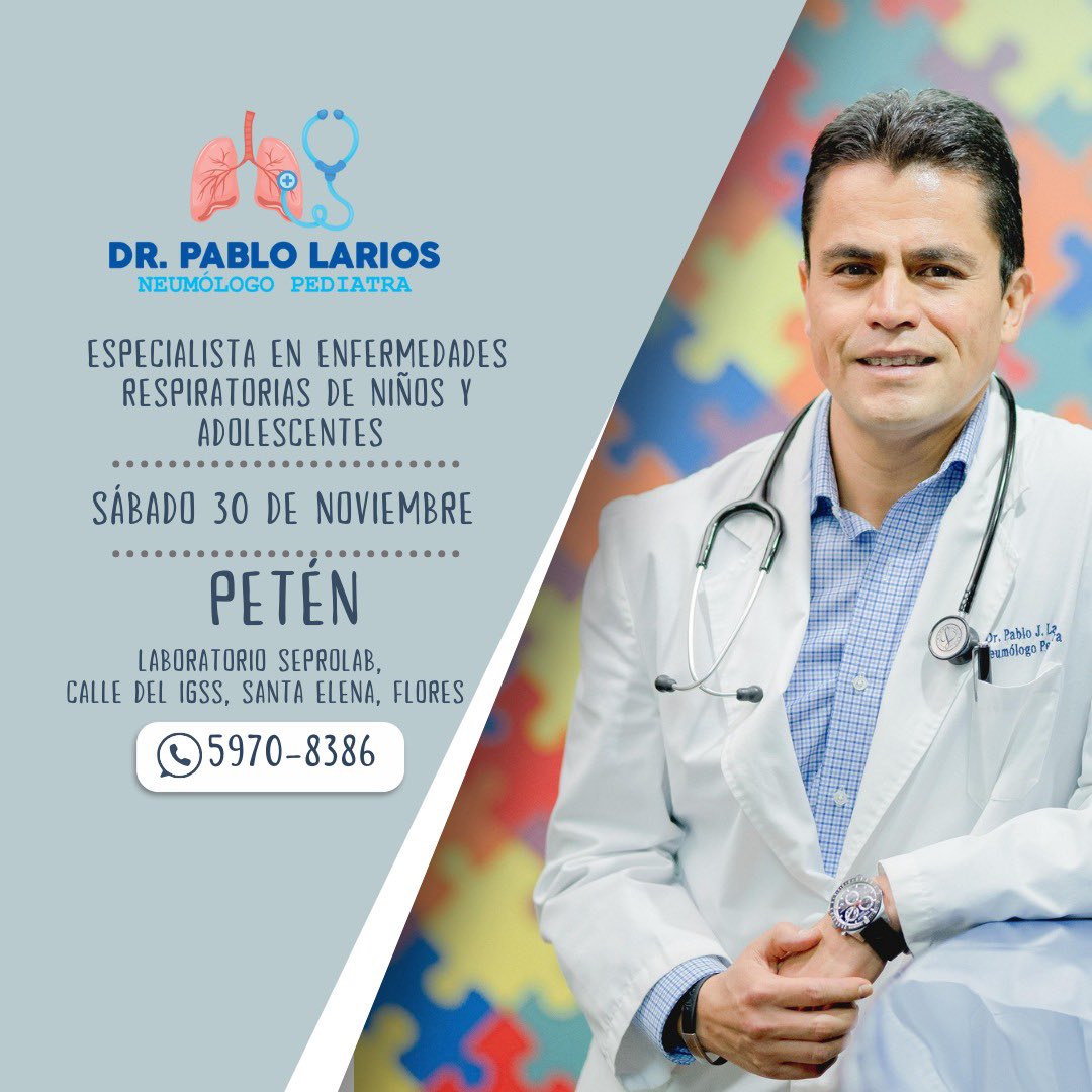 neumopj's tweet photo. #florespeten#neumologopediatra

30 de Noviembre !!!

Especialista en enfermedades
Respiratorias ! 

FLORES PETEN! https://t.co/EUwwsOPYSR