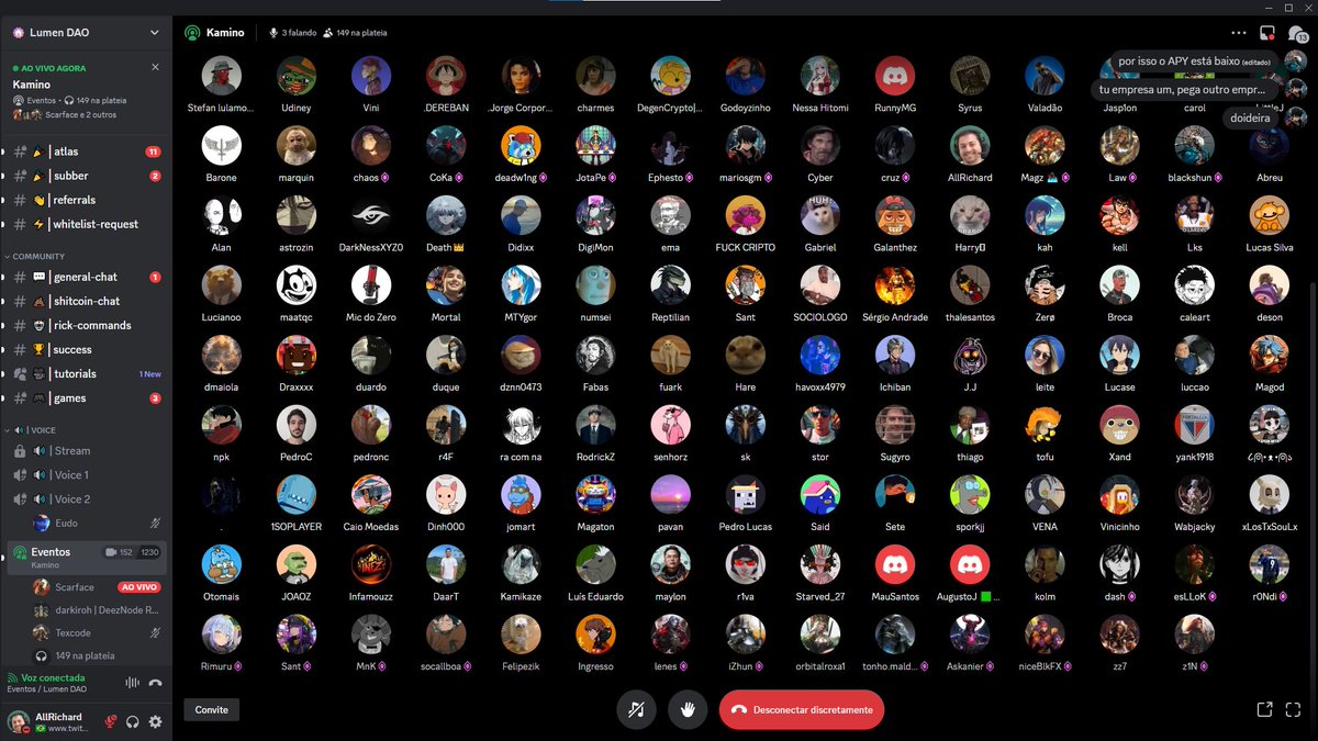 Aula sobre a Kamino GRATUITA!

Mais de 150 pessoas assistindo aula GRATUITA!

Entrem e venham conferir que acabou de começar!

▶️discord.gg/lumendao

<a href="/LumenDAO/">LumenDAO</a>