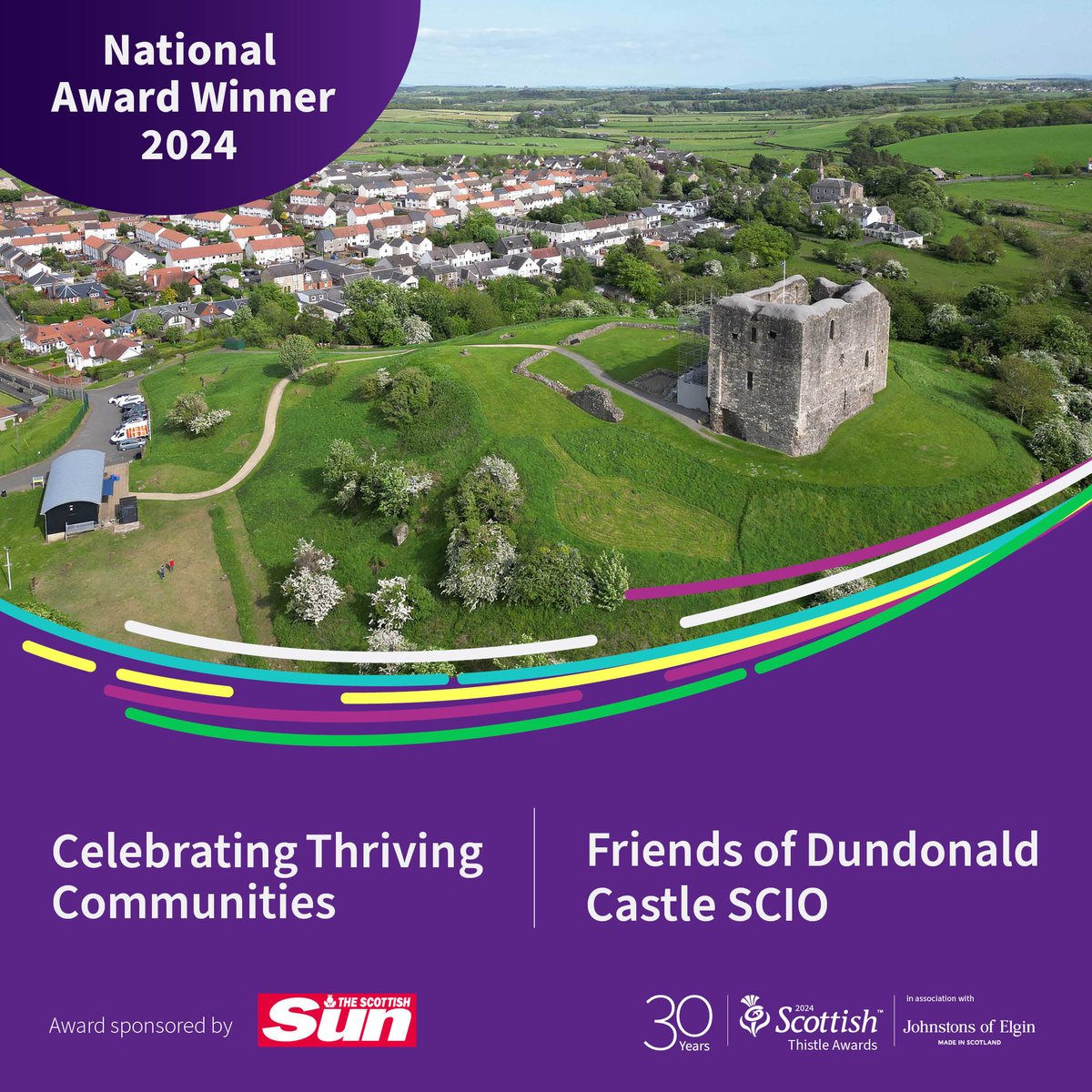 Congratulations to Friends of <a href="/DundonaldCastle/">Dundonald Castle</a> – winner of the Celebrating Thriving Communities category, sponsored by <a href="/ScottishSun/">The Scottish Sun</a>

#ThistleAwards #CelebratingThrivingCommunities