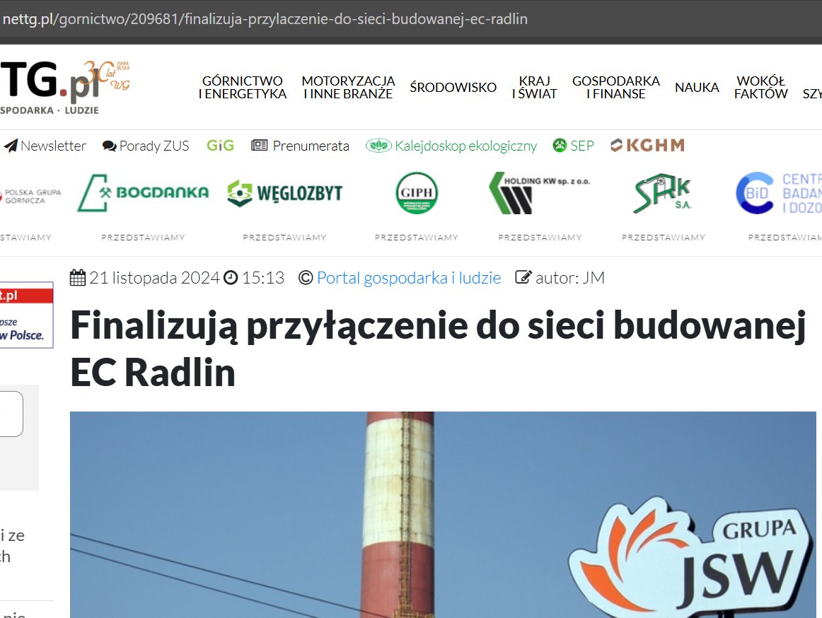 GPW_Trader2022's tweet photo. #JSW i #RADLIN
JSW Koks finalizuje prace mające na celu formalne przyłączenie do sieci ciepłowniczej budowanej EC Radlin oraz budowę brakującego odcinka magistrali ciepłowniczej pomiędzy powstającą elektrociepłownią, a istniejąca siecią ciepłowniczą - poinformowali przedstawiciele JSW Koks.
Źródło : https://t.co/mKVkpr48v6